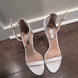 INC International Concepts White Ankle Strap Heels